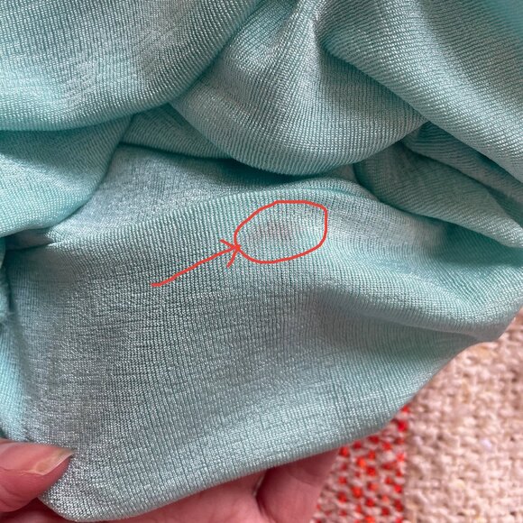 Turquoise Ruched One Shoulder Sleeveless Crop Top - Picture 6 of 6